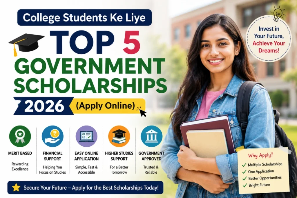 College Students Ke Liye Top 5 Government Scholarships 2026