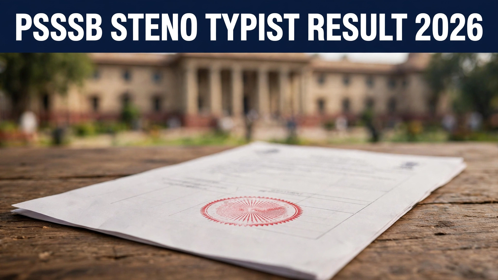PSSSB Steno Typist Final Result 2026 merit list