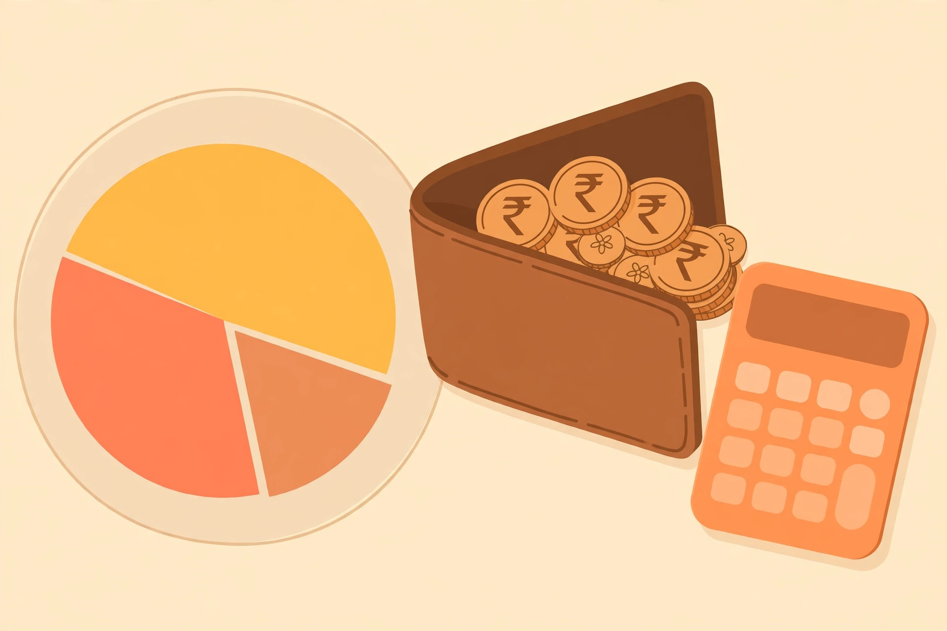 Monthly budget aur 50-30-20 rule ka illustration