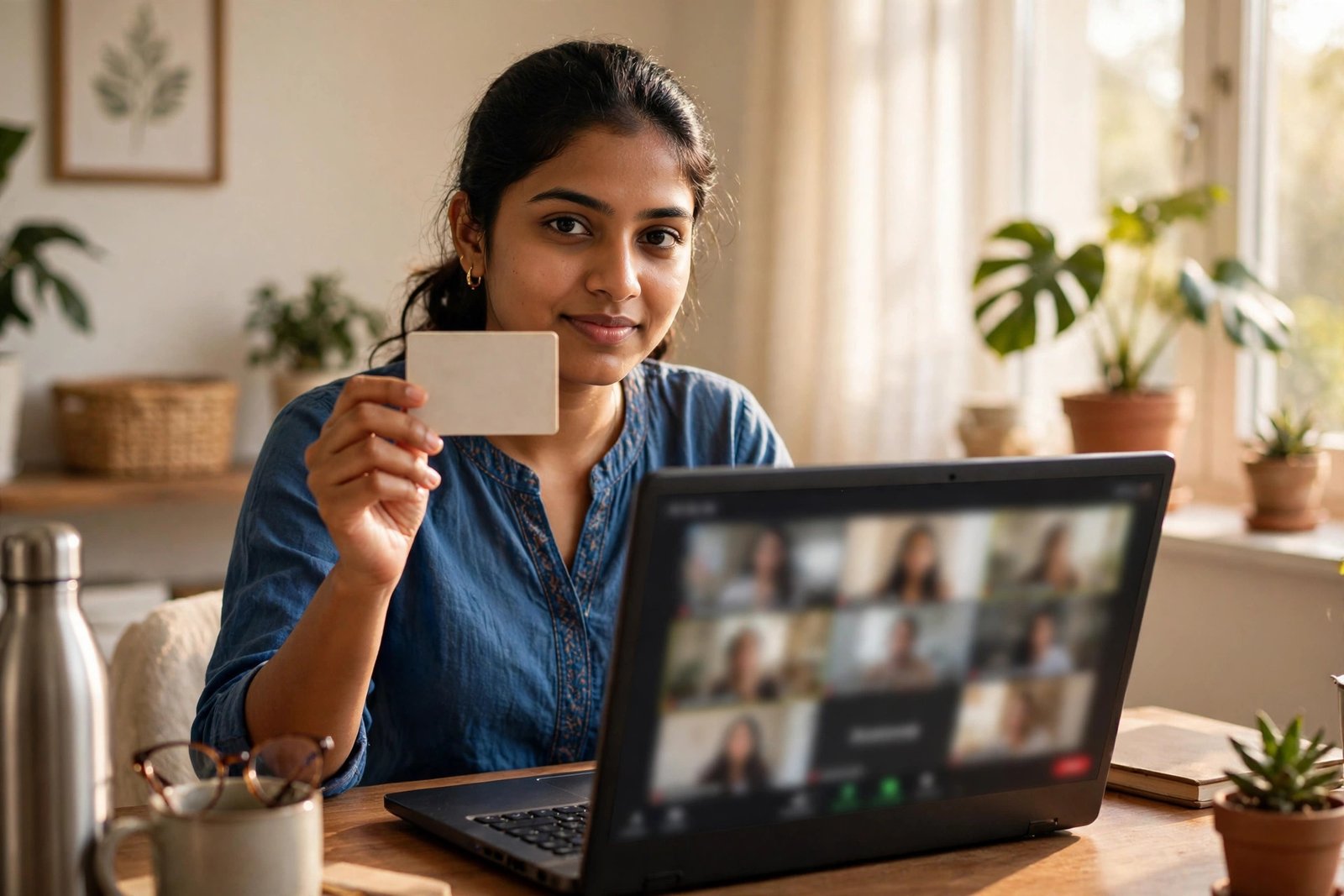 Demat account kholne ke liye video KYC verification karti mahila