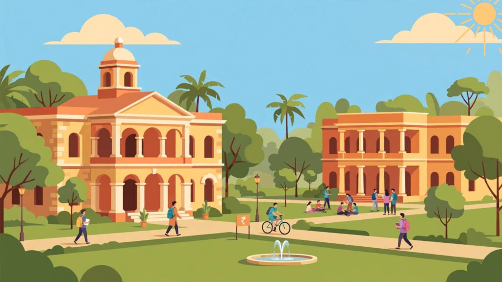 Education loan kaise le — university campus me students