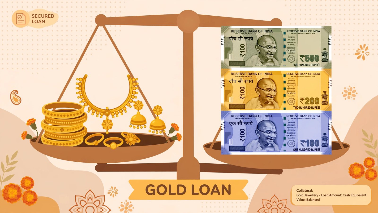 Gold loan kya hai — sona girvi rakhkar loan lene ka illustration