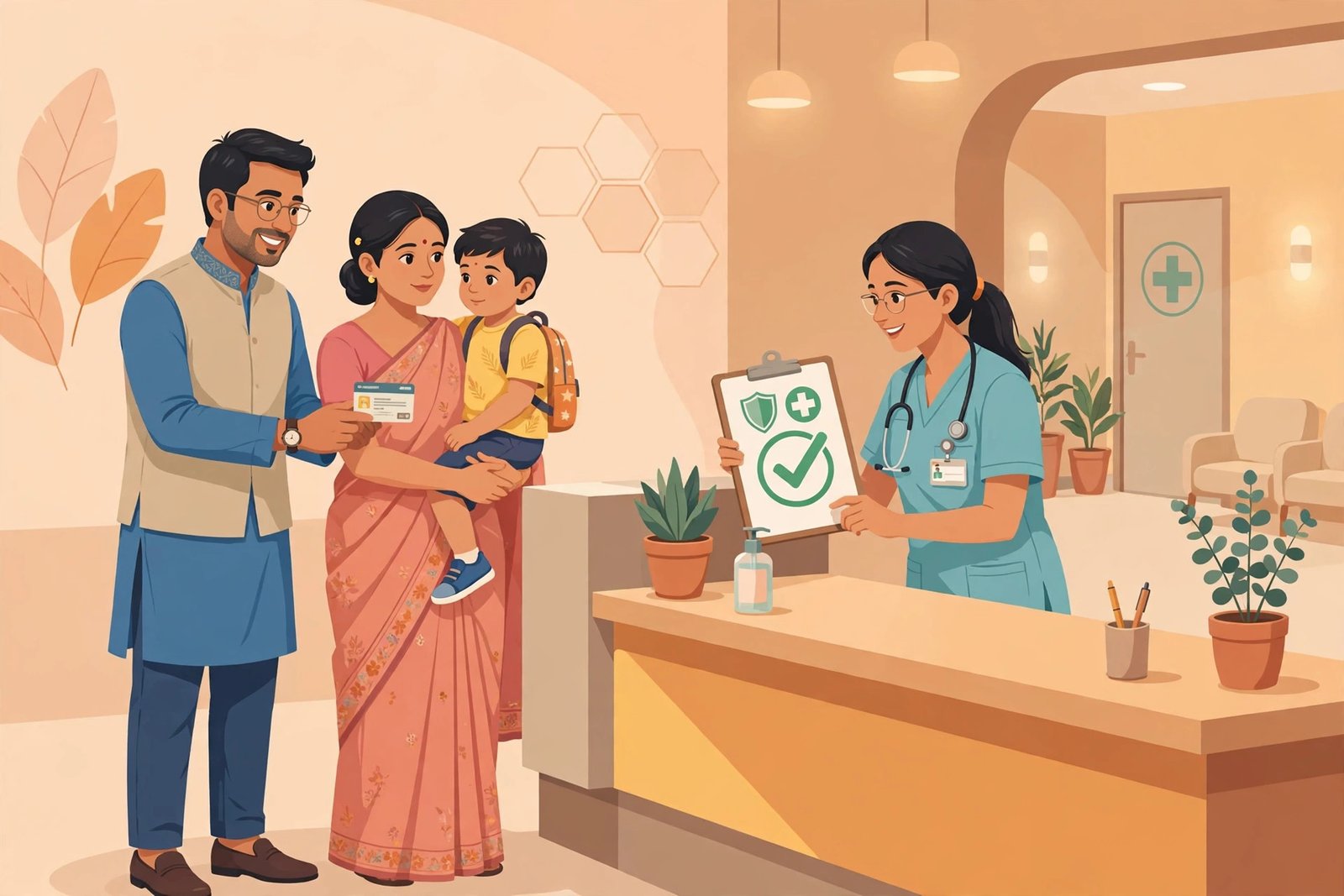 Health insurance claim kaise karein — cashless process ka illustration