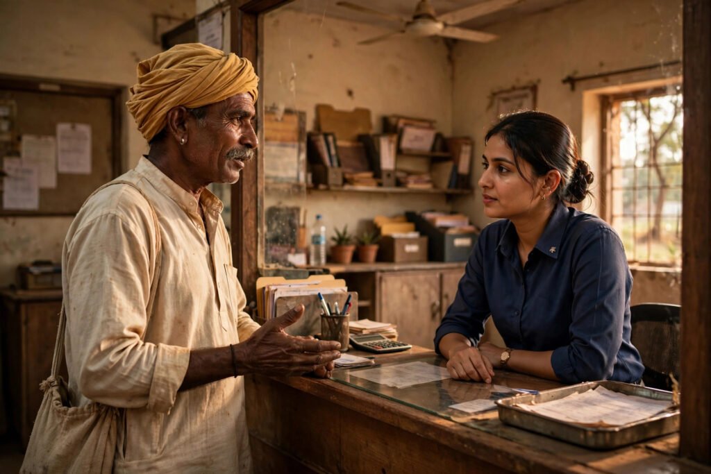 Kisan credit card ke liye bank me aavedan karta kisaan