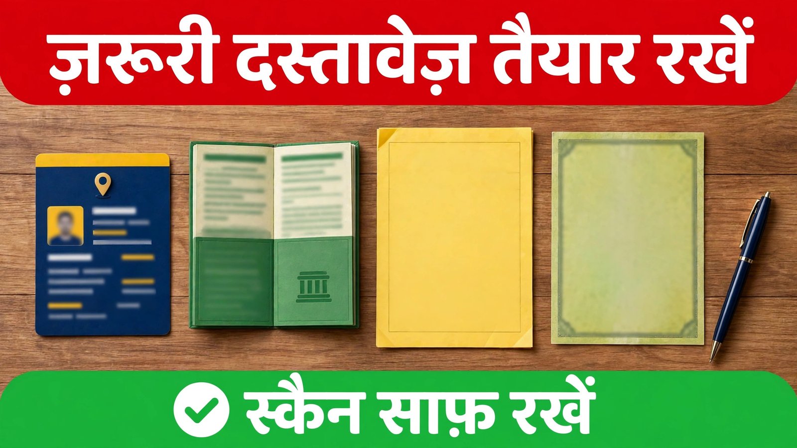 Beedi Scholarship ke liye zaroori documents — identity card, passbook, marksheet