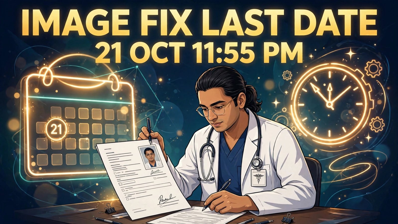 FMGE October 2026 image fix last date 21 October 11:55 PM
