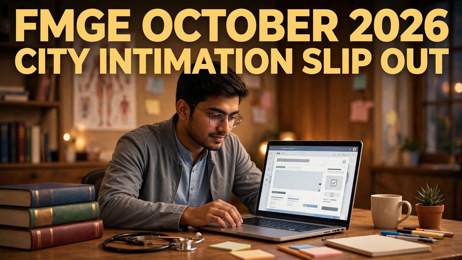 FMGE October 2026 city intimation slip out — test city check on natboard.edu.in
