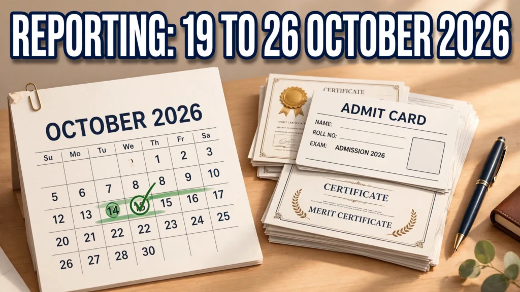NEET UG 2026 Stray Vacancy Round Result reporting 19 to 26 October 2026