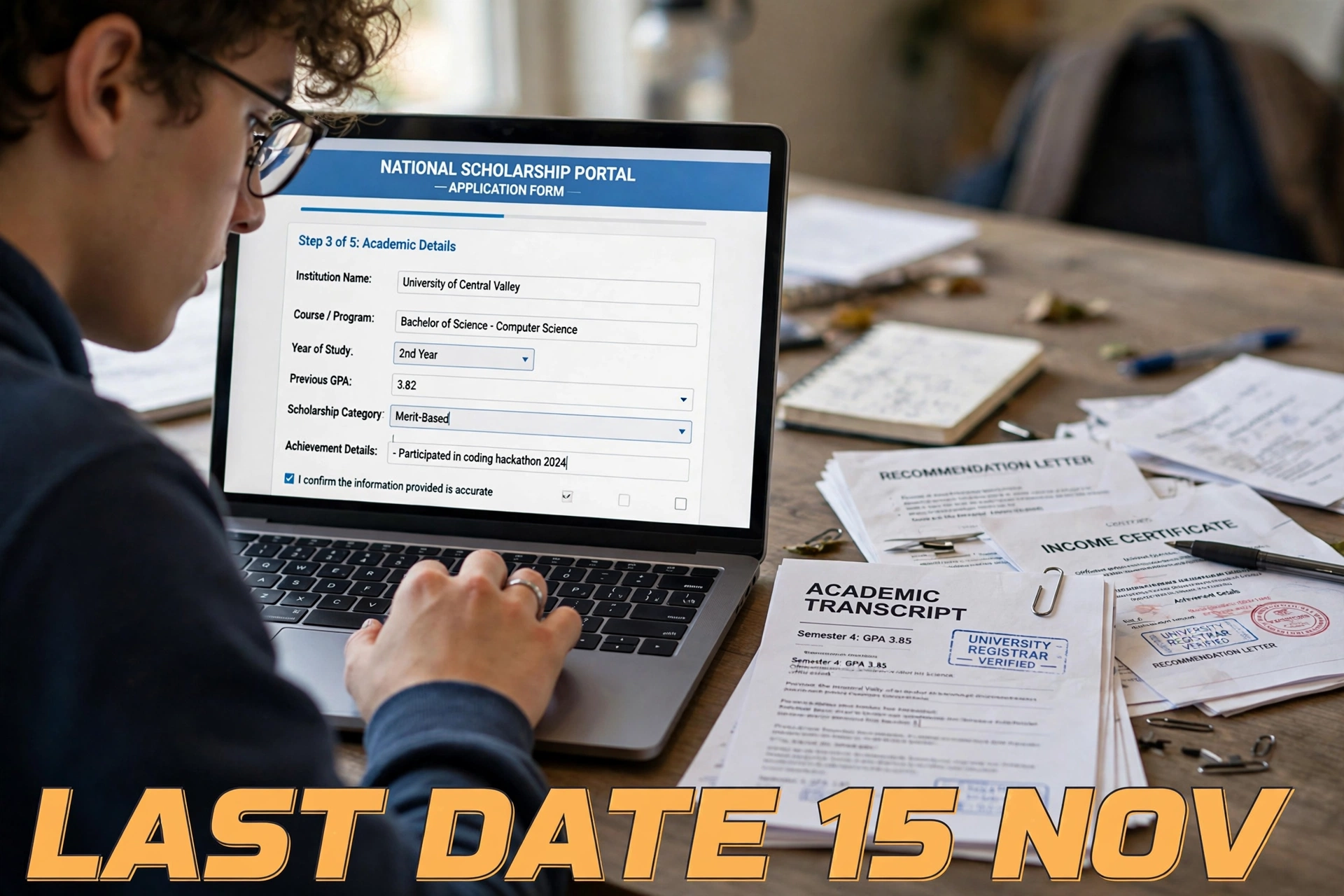 Online scholarship form bharta hua student
