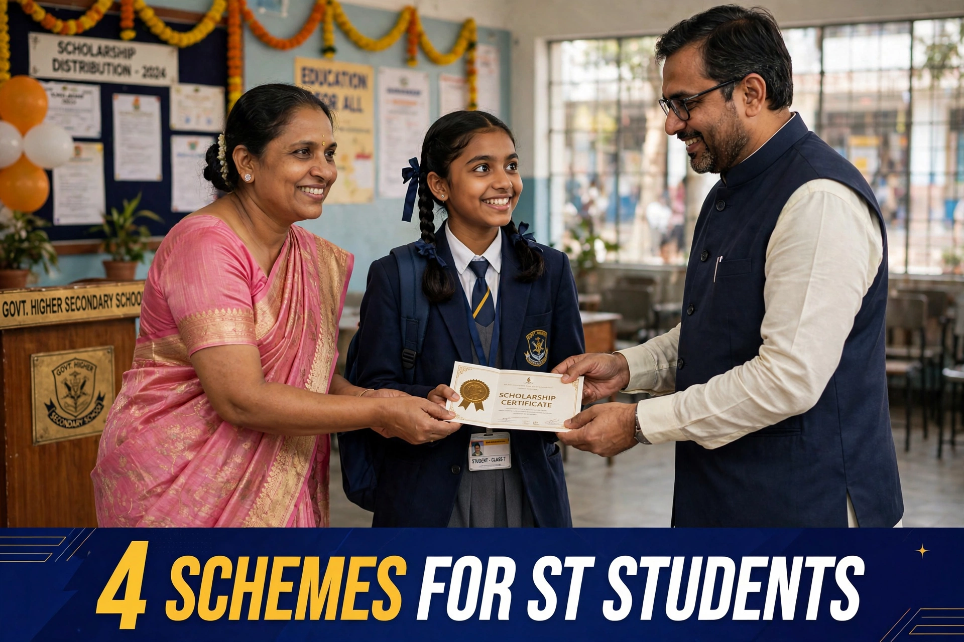 Scholarship certificate lete hue student aur maa