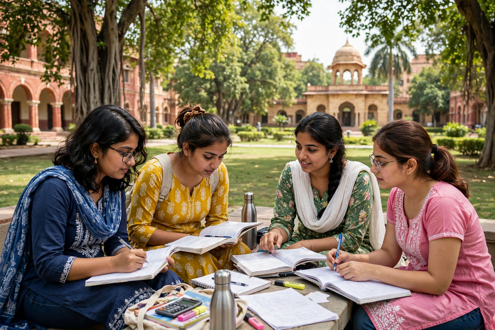 Campus mein padhti hui college ki chhatraen