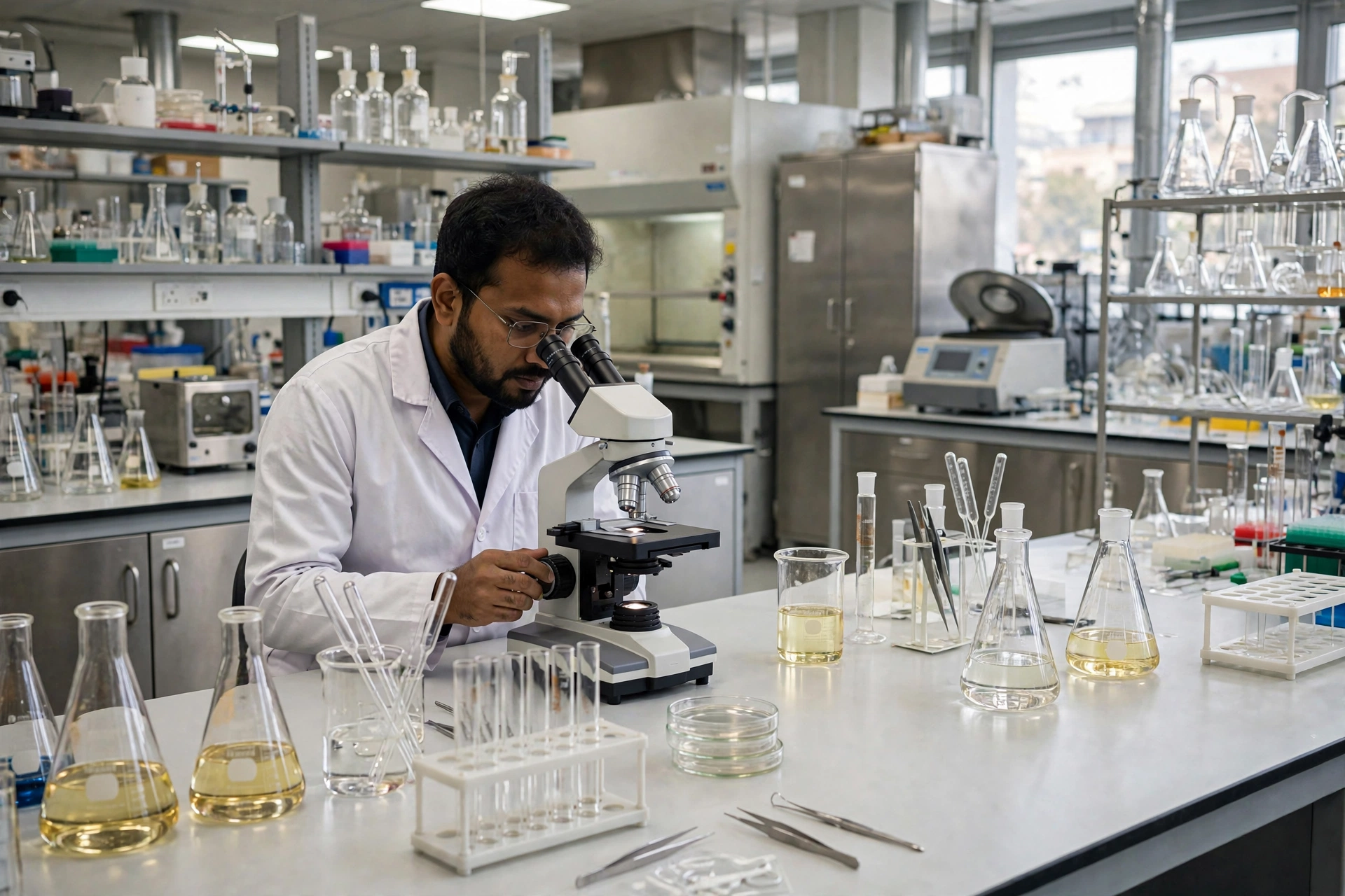 CSIR NET December 2026 apply online — laboratory mein microscope se kaam karta researcher