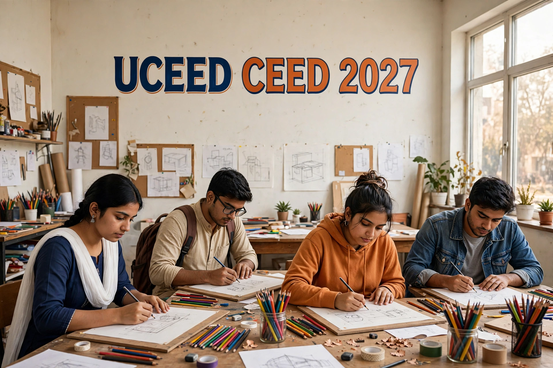 UCEED CEED 2027 ki taiyaari karte design students