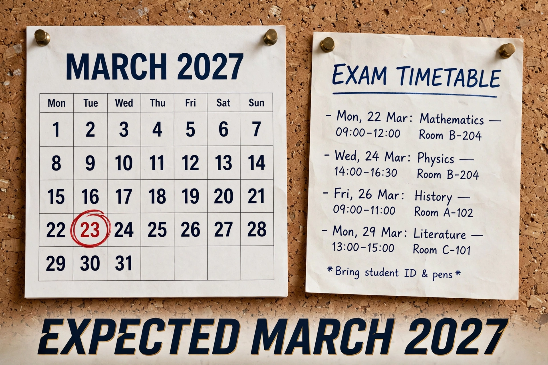 March 2027 ka calendar aur time table