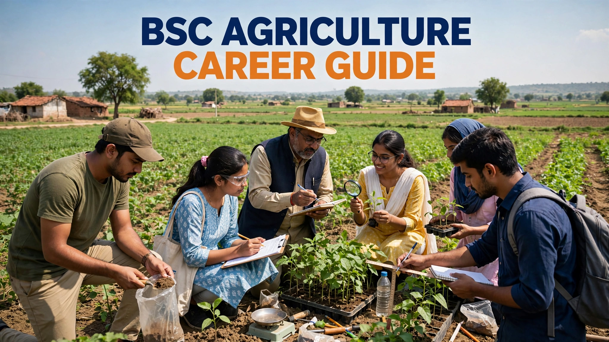 Khet mein practical karte B.Sc Agriculture ke students