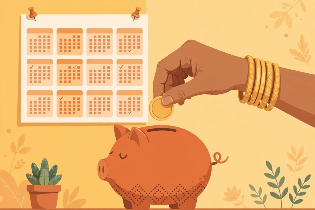 Recurring deposit kya hai — har mahine bachat ki aadat ka illustration
