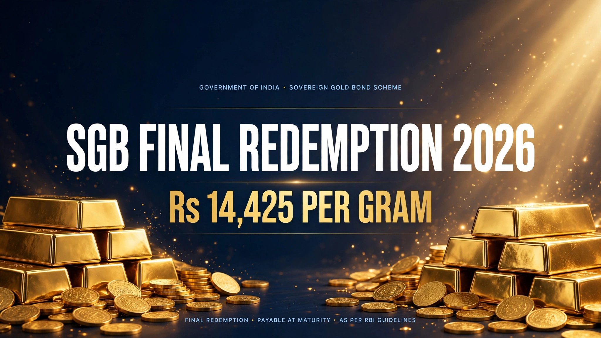 SGB Final Redemption 2026 — RBI ne Rs 14,425 per gram price fix kiya