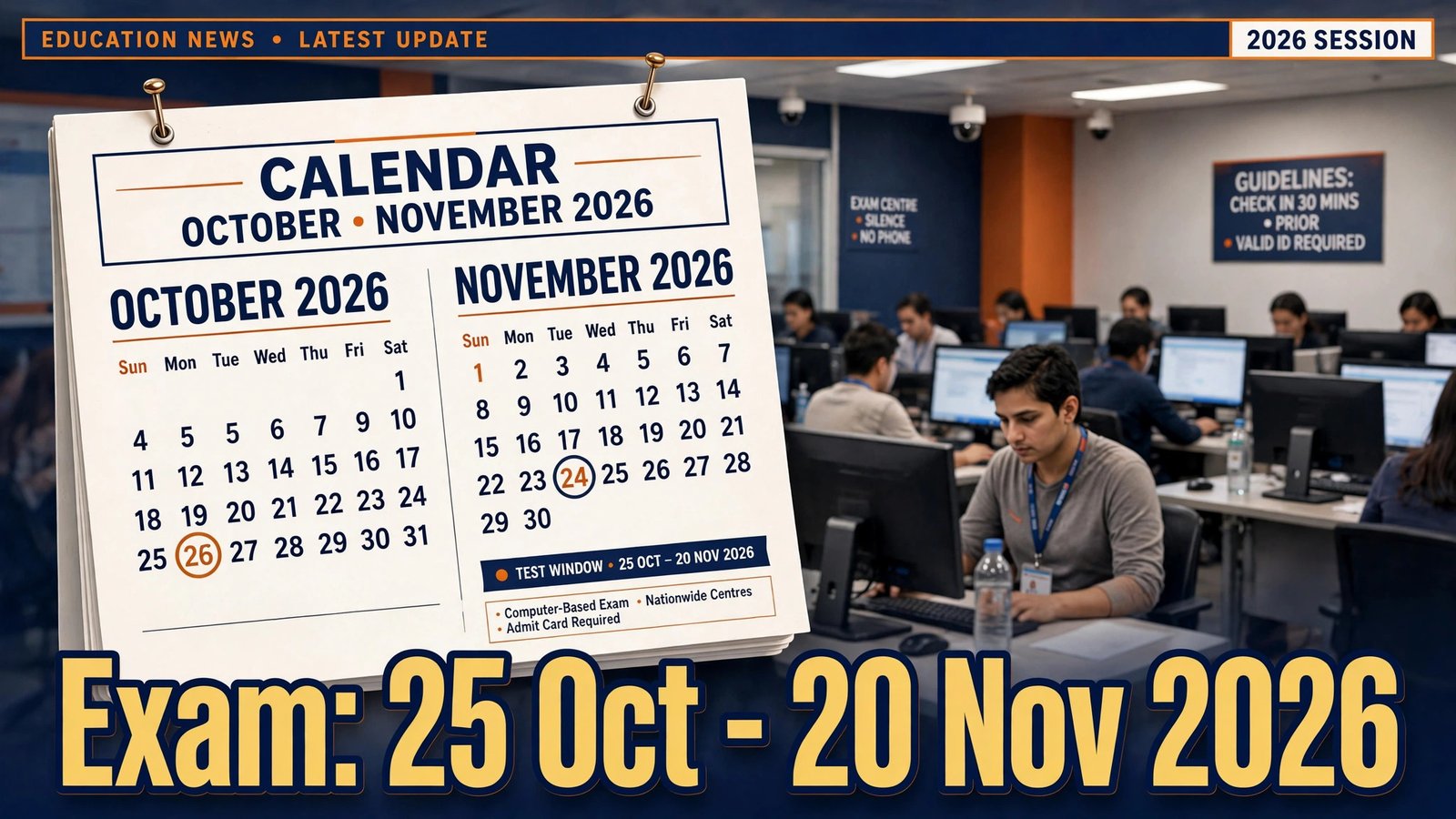Bihar STET 2026 exam dates 25 October to 20 November 2026