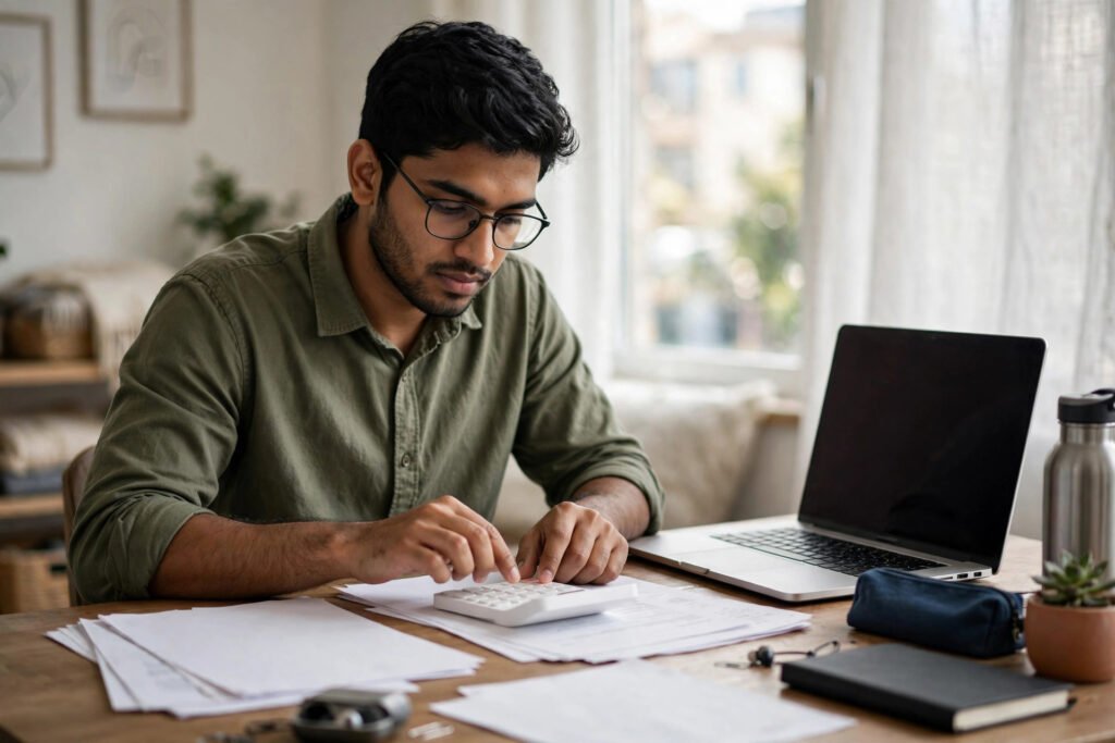 Old vs new tax regime chunne se pehle calculator se hisaab karta salaried vyakti