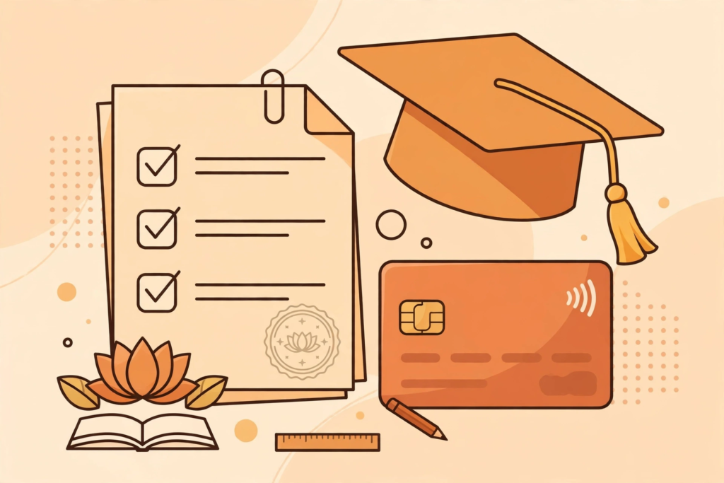 Rajasthan post matric scholarship online apply: Rajasthan Post-Matric scholarship documents checklist illustration