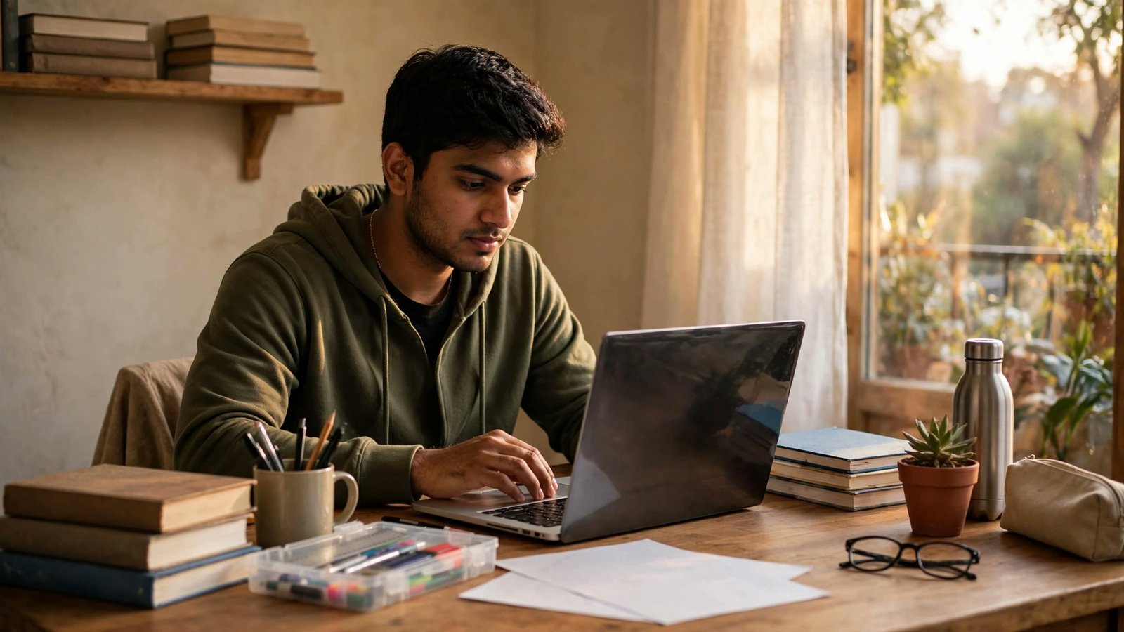 UPSSSC Inter Level Recruitment 2026 — ghar par online form bharte candidate ki pratinidhi tasveer