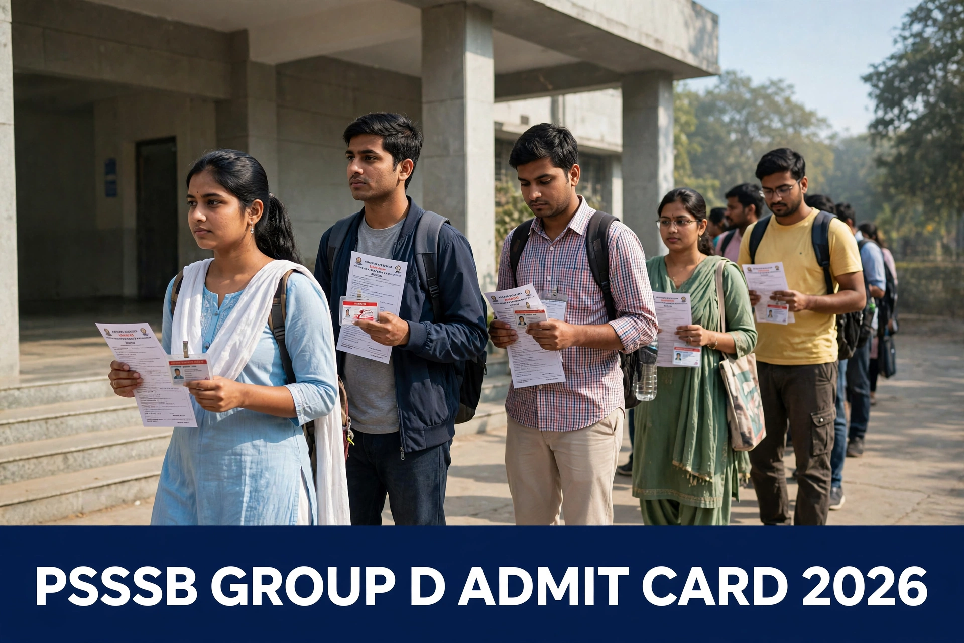 PSSSB Group D admit card download steps — sssb.punjab.gov.in par login kaise karein