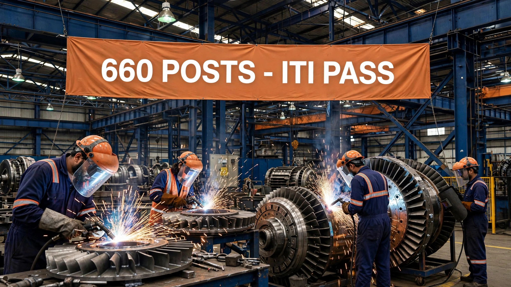 BHEL Artisan recruitment — 660 posts for ITI pass candidates, factory floor banner