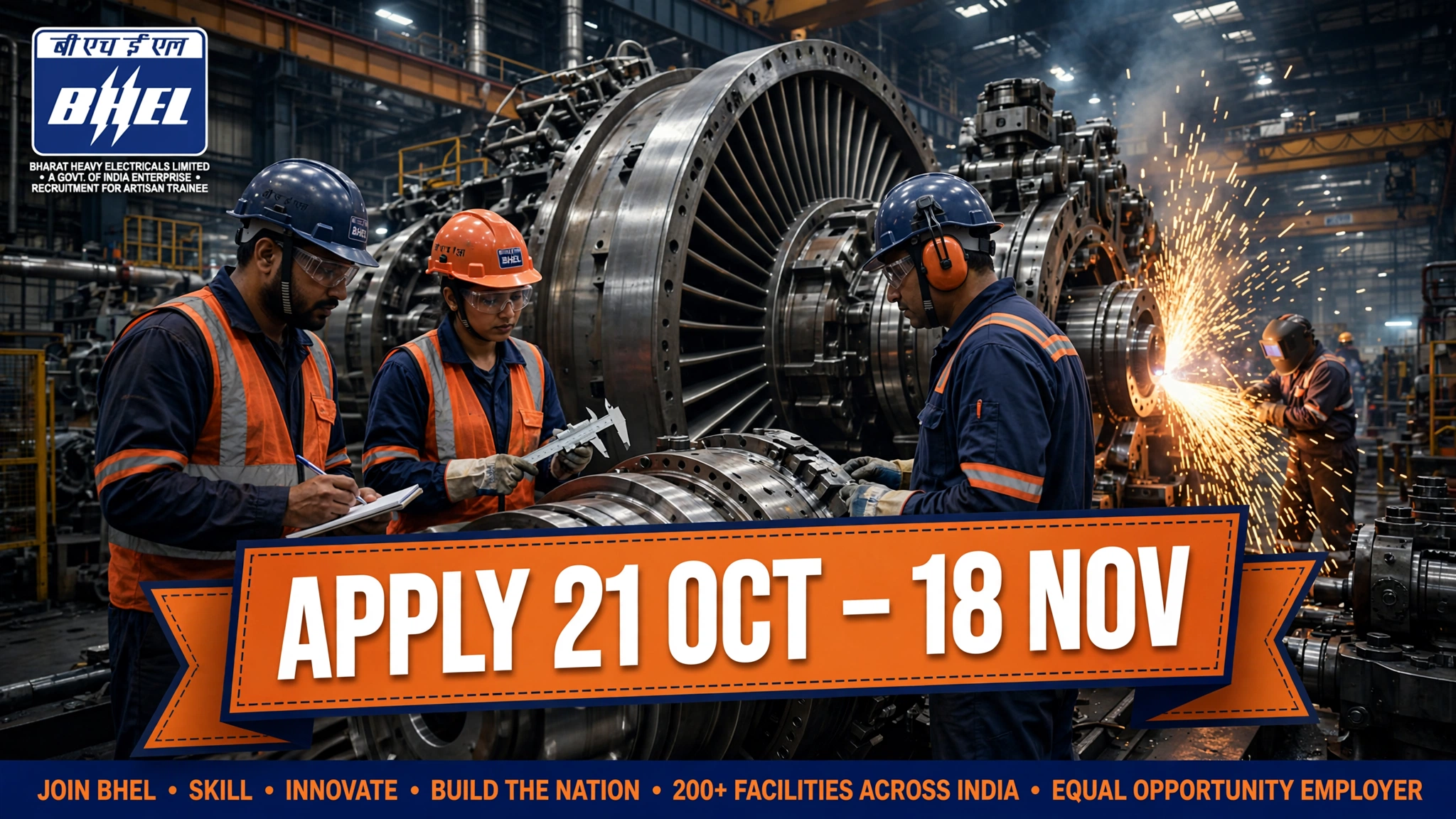 BHEL Artisan Bharti 2027 — apply online 21 Oct to 18 Nov