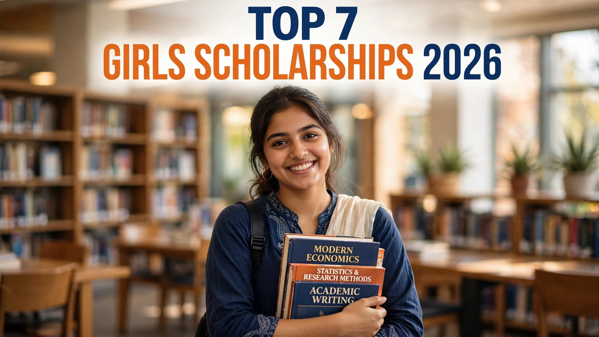 Girls scholarships 2026 list — college girls applying online for scholarship