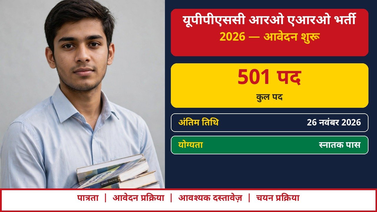 UPPSC RO ARO Bharti 2026 ke liye taiyari karta hua yuva abhyarthi