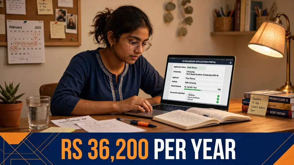 Single girl child scholarship amount 36200 per year