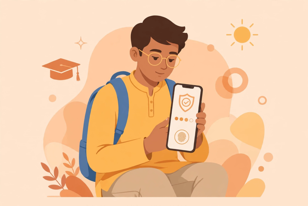 MYSY scholarship online apply: MYSY scholarship online application on smartphone illustration