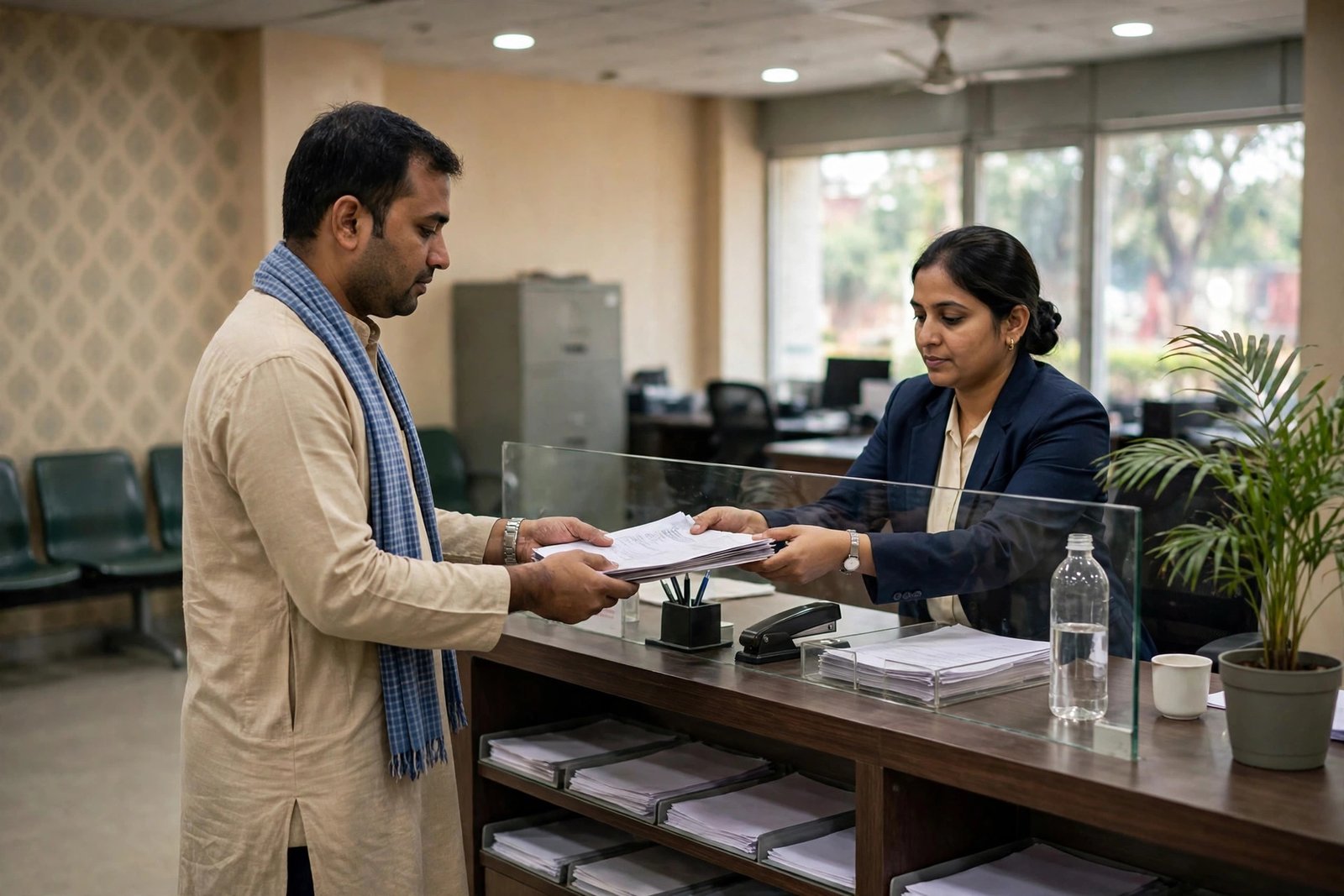UDGAM portal claim — bank branch counter par documents jama karta grahak