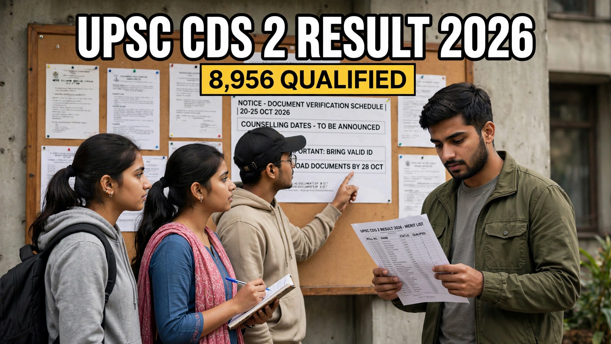 UPSC CDS 2 Result 2026 — course-wise vacancies: IMA, INA, AFA, OTA