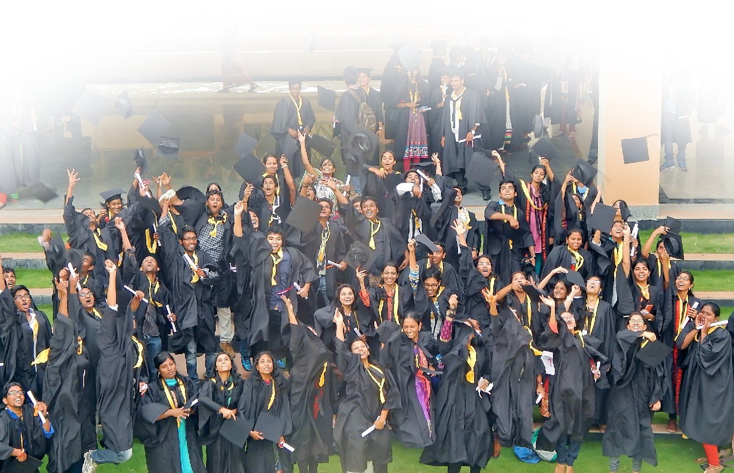 College graduation day manate hue students