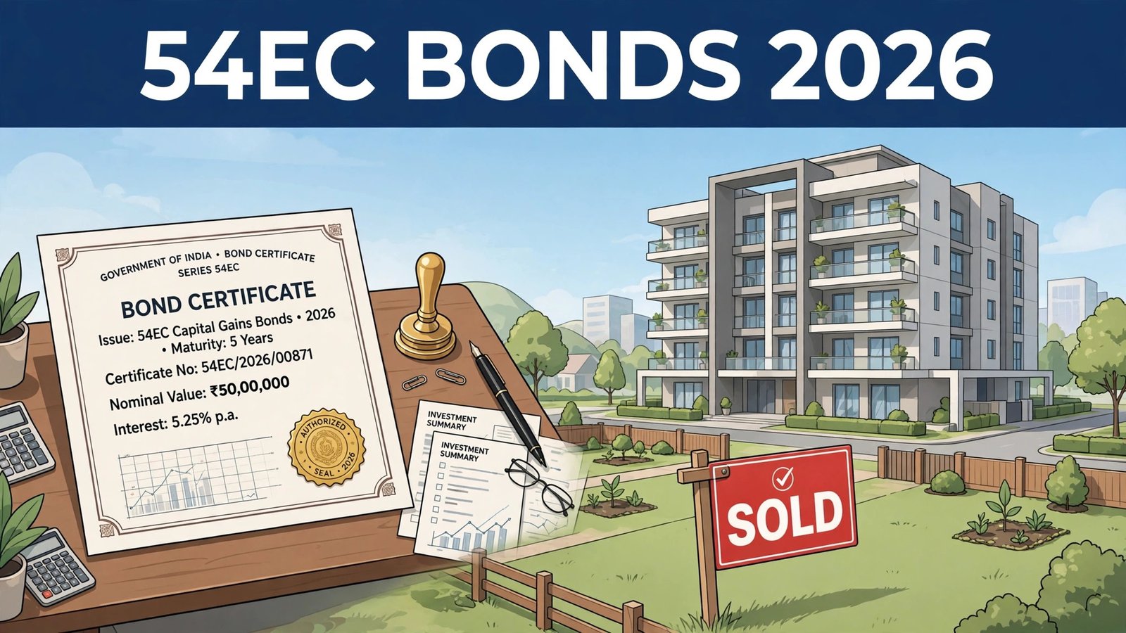 54EC bonds 2026 — property aur bond certificate par bold 54EC BONDS 2026 text