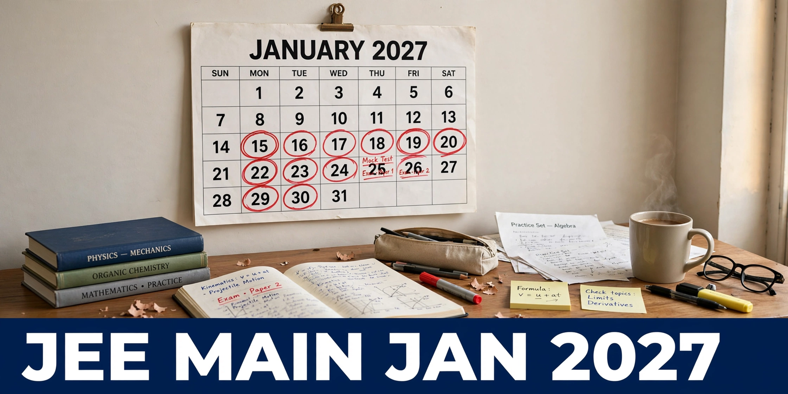 Calendar par circled exam dates