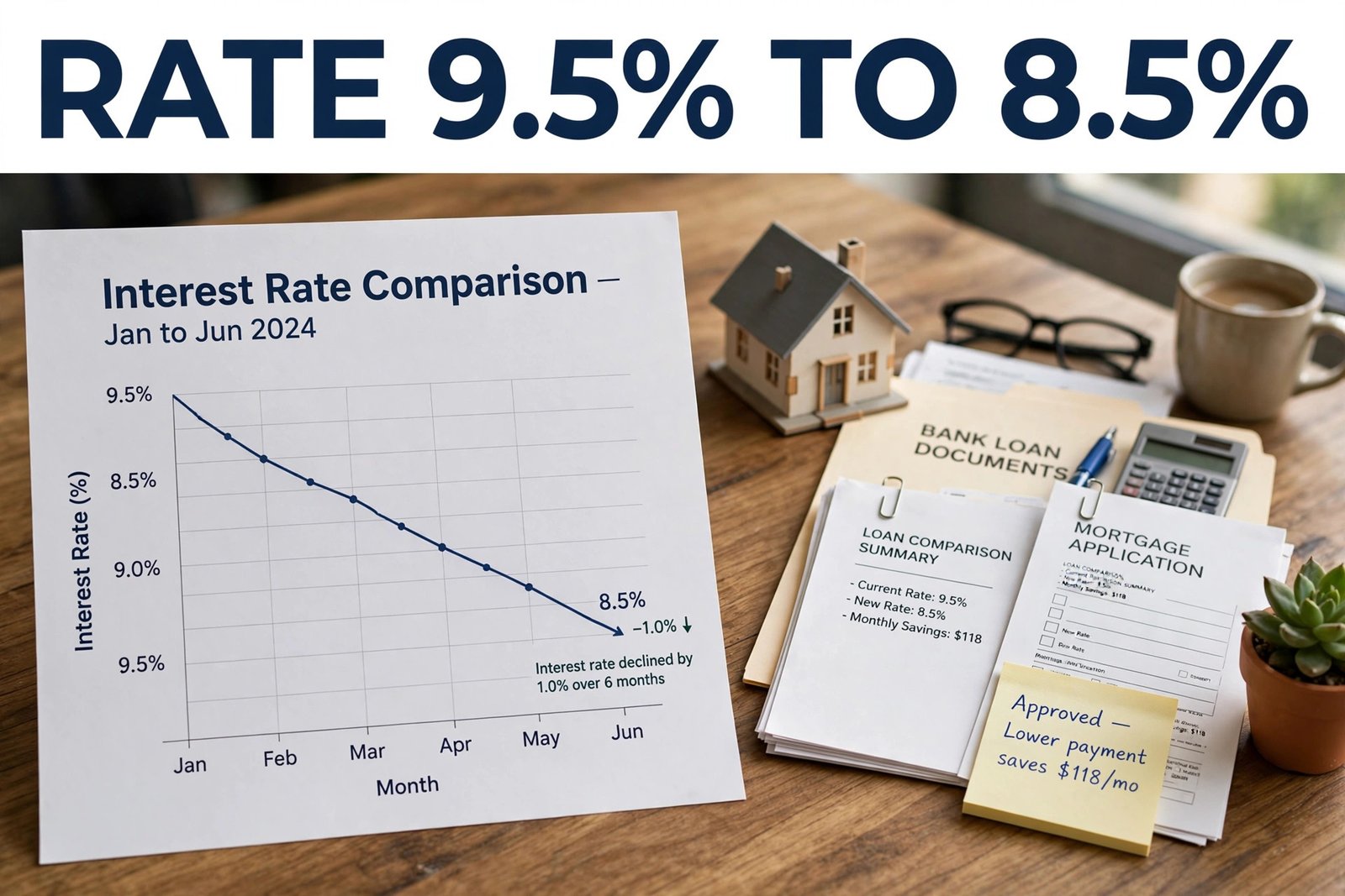 Home loan balance transfer — 9.5 percent se 8.5 percent rate kam hone ka chart
