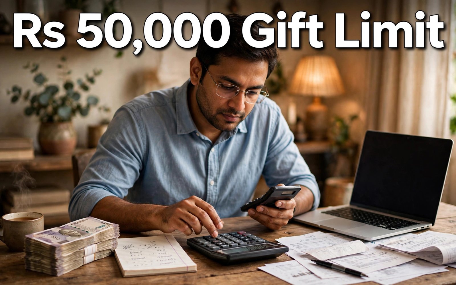 Income tax calculation on cash gift above Rs 50000 threshold from non relative