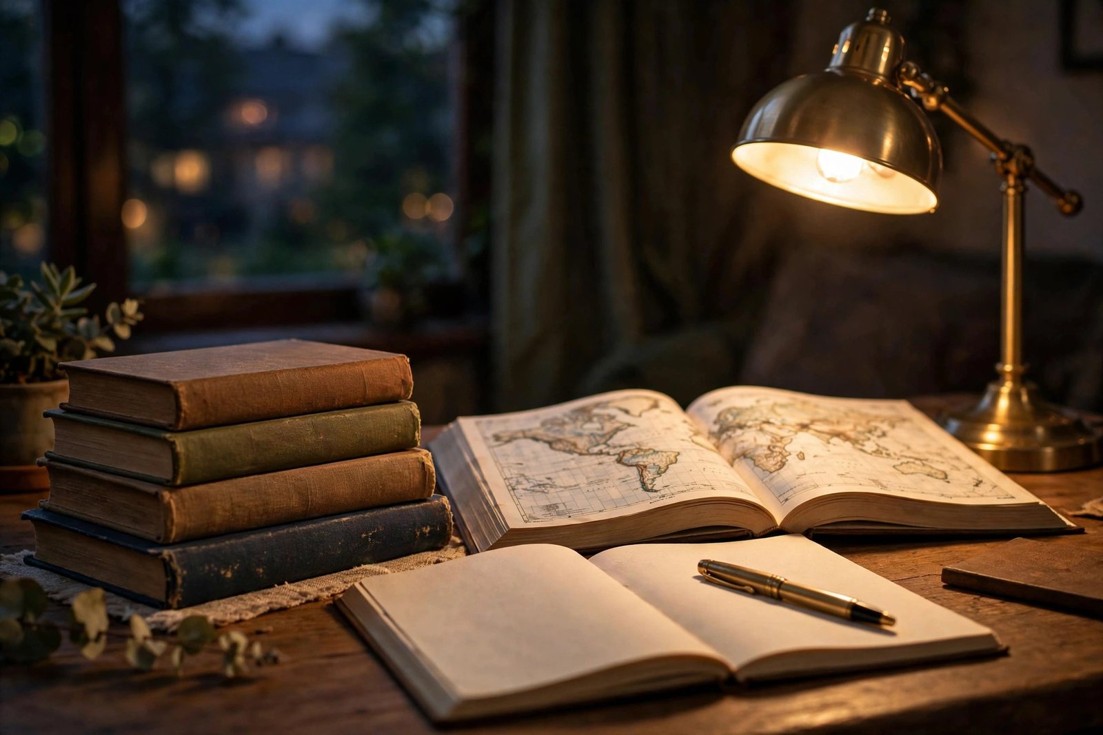 UPSC taiyari ke liye study desk par books aur notes