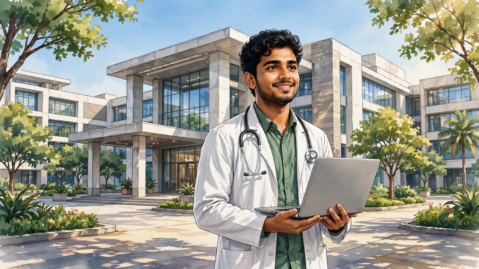 NEET PG Counselling 2026 — stethoscope ke saath medical student