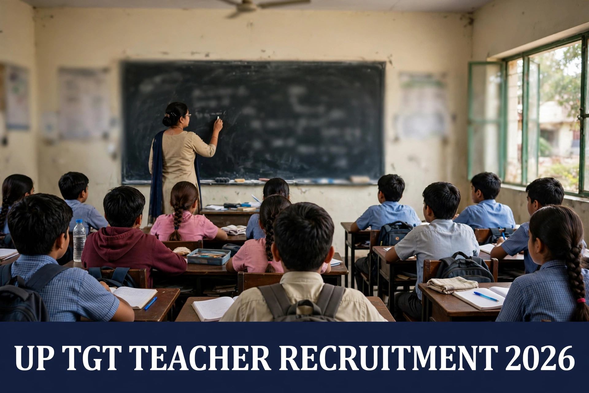 UP TGT Teacher Recruitment 2026 with 17735 posts classroom teaching graphic