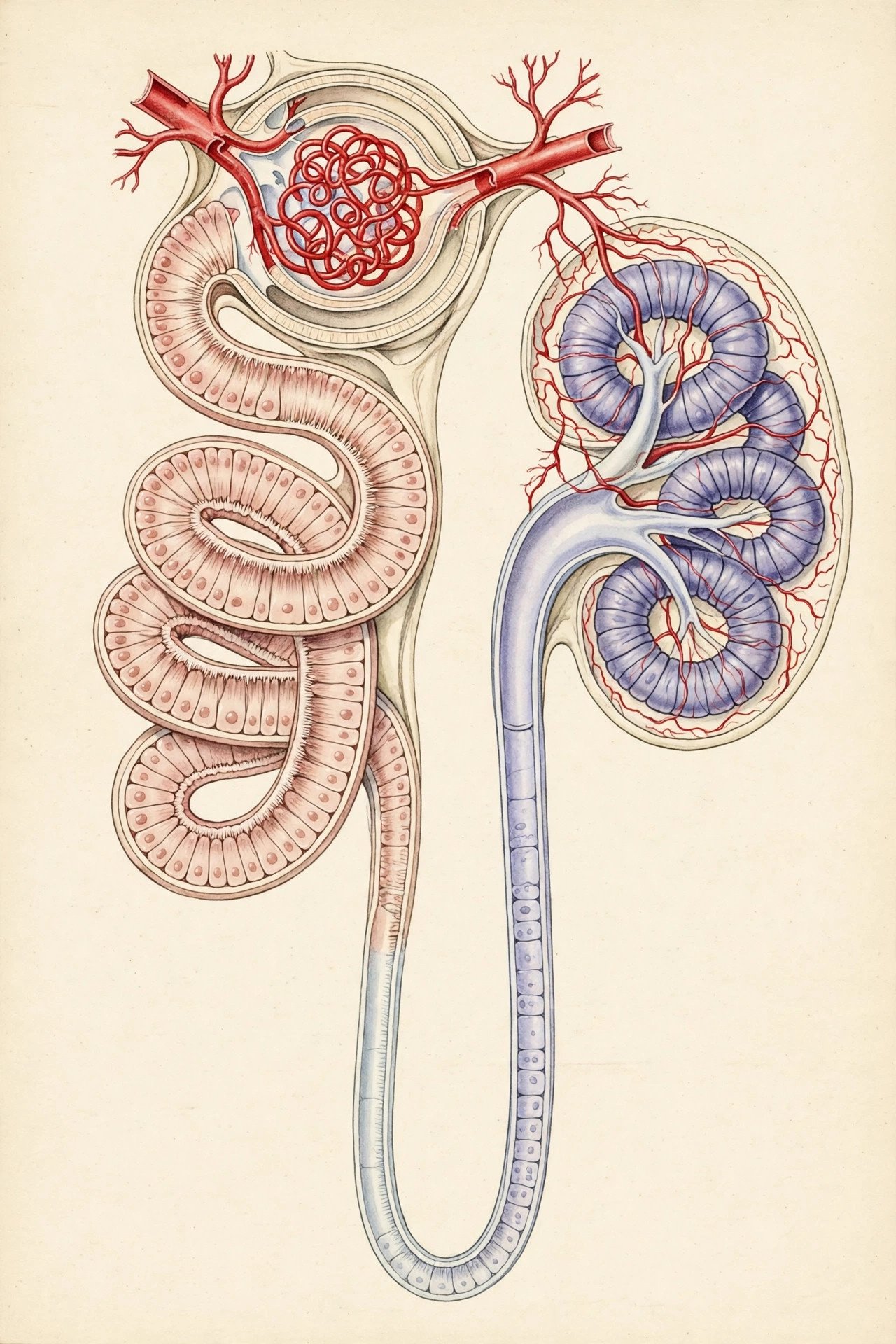 Nephron ki rachna ka diagram