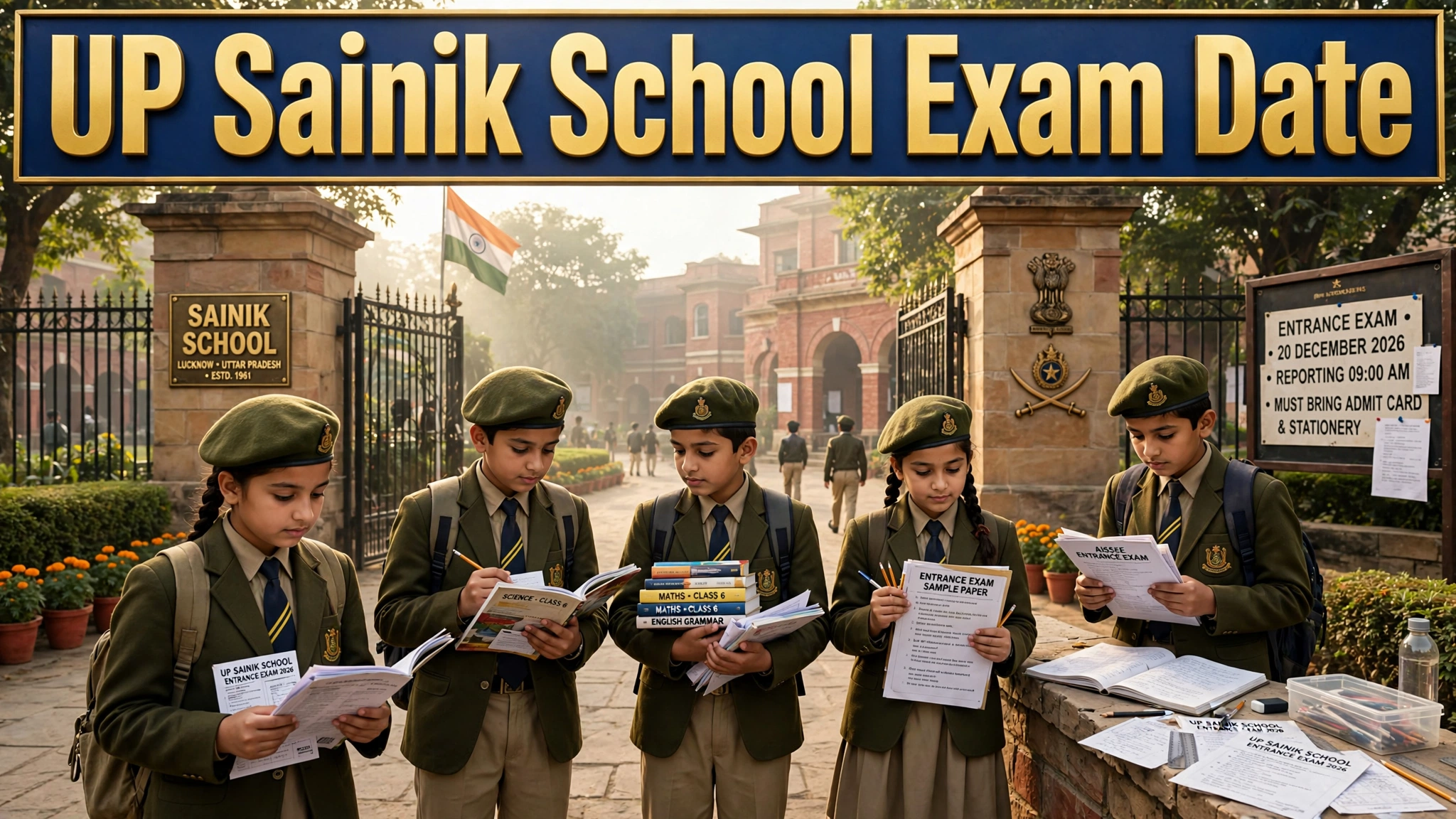 up sainik school exam date 20 december 2026 entrance