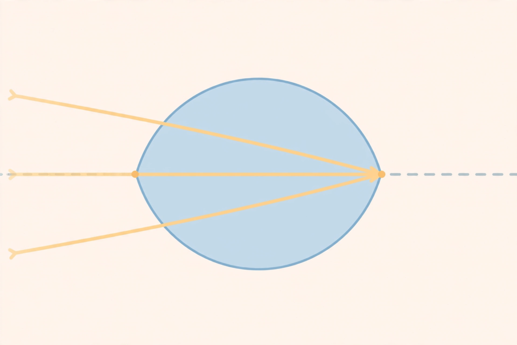 Light reflection and refraction class 10 notes in Hindi: Convex lens refraction ray diagram illustration