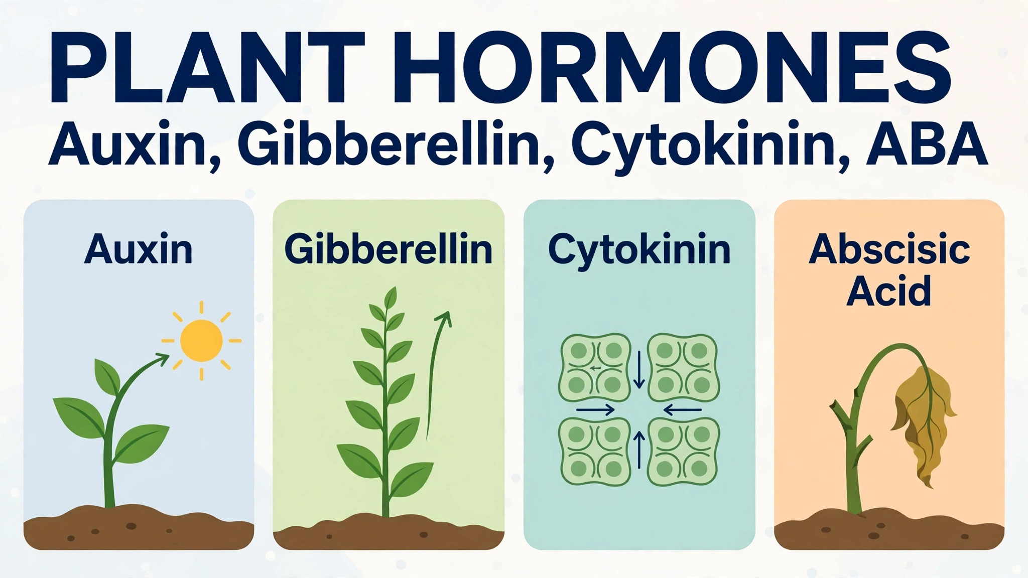 Plant hormones — phototropism geotropism chart class 10