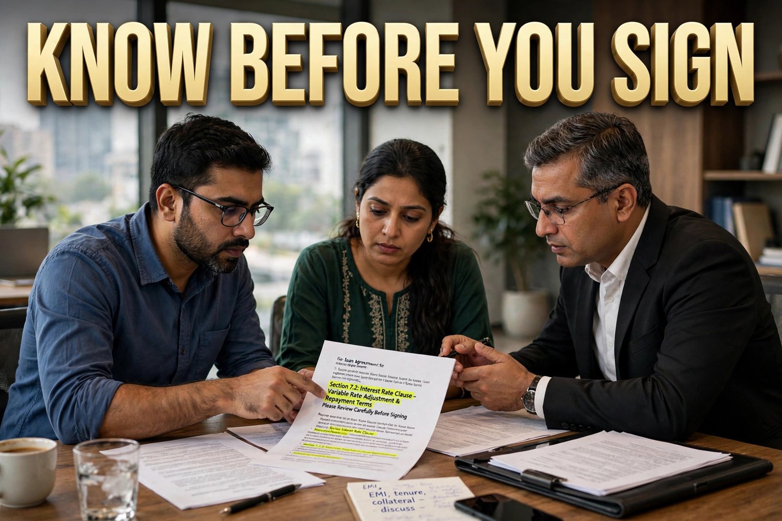Loan guarantor — sign karne se pehle lawyer se salah lete hue log