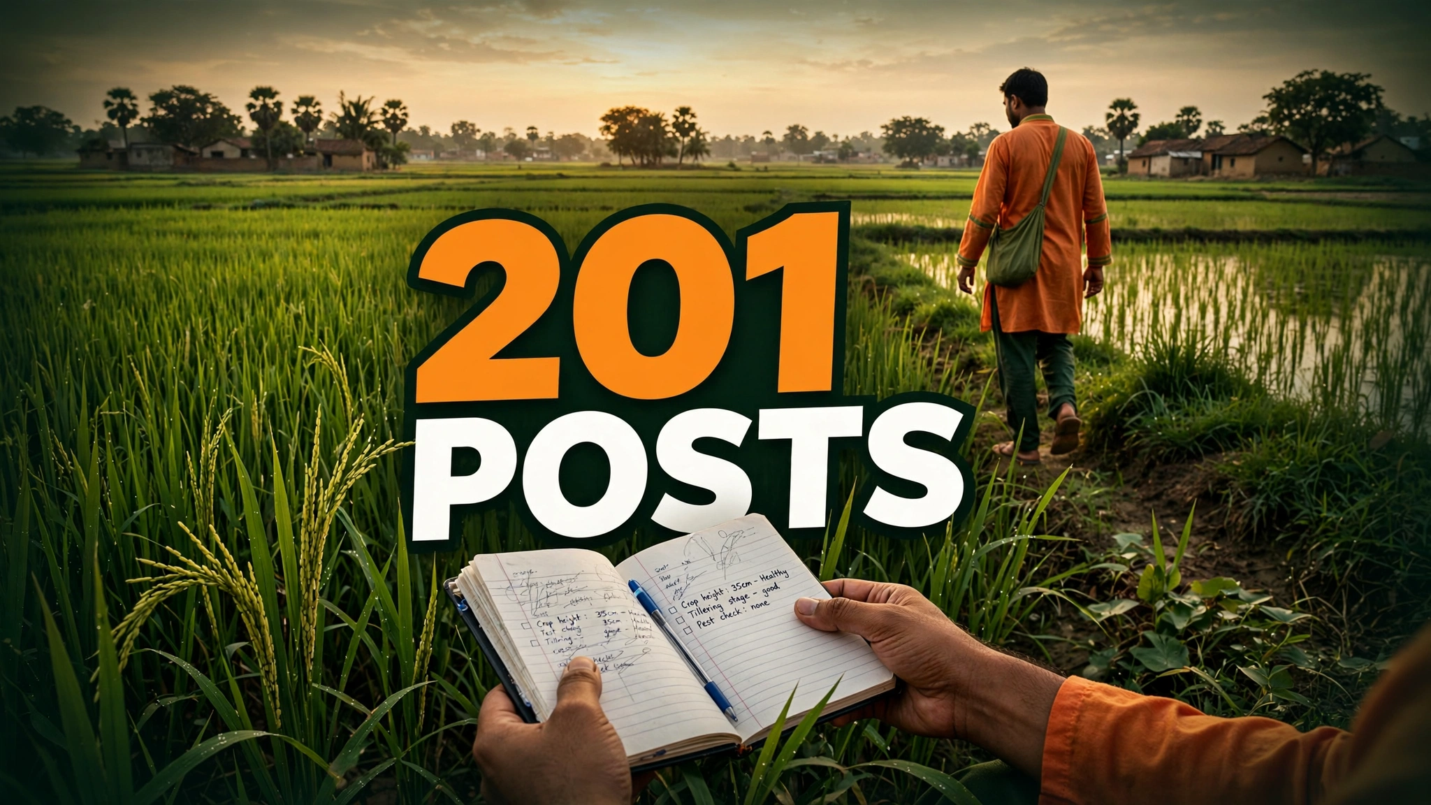 BSSC Field Assistant Mains Form 2026 — 201 posts, field assistant checking paddy crops with notebook