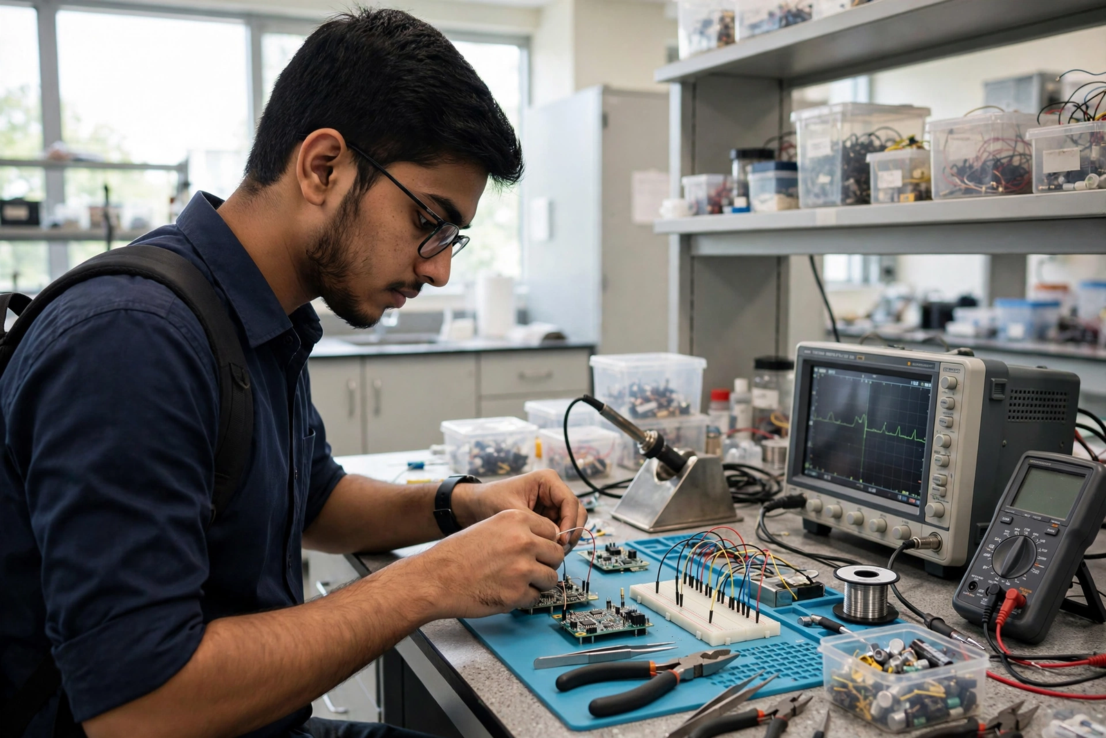 Lab mein kaam karta engineer — 12th ke baad btech
