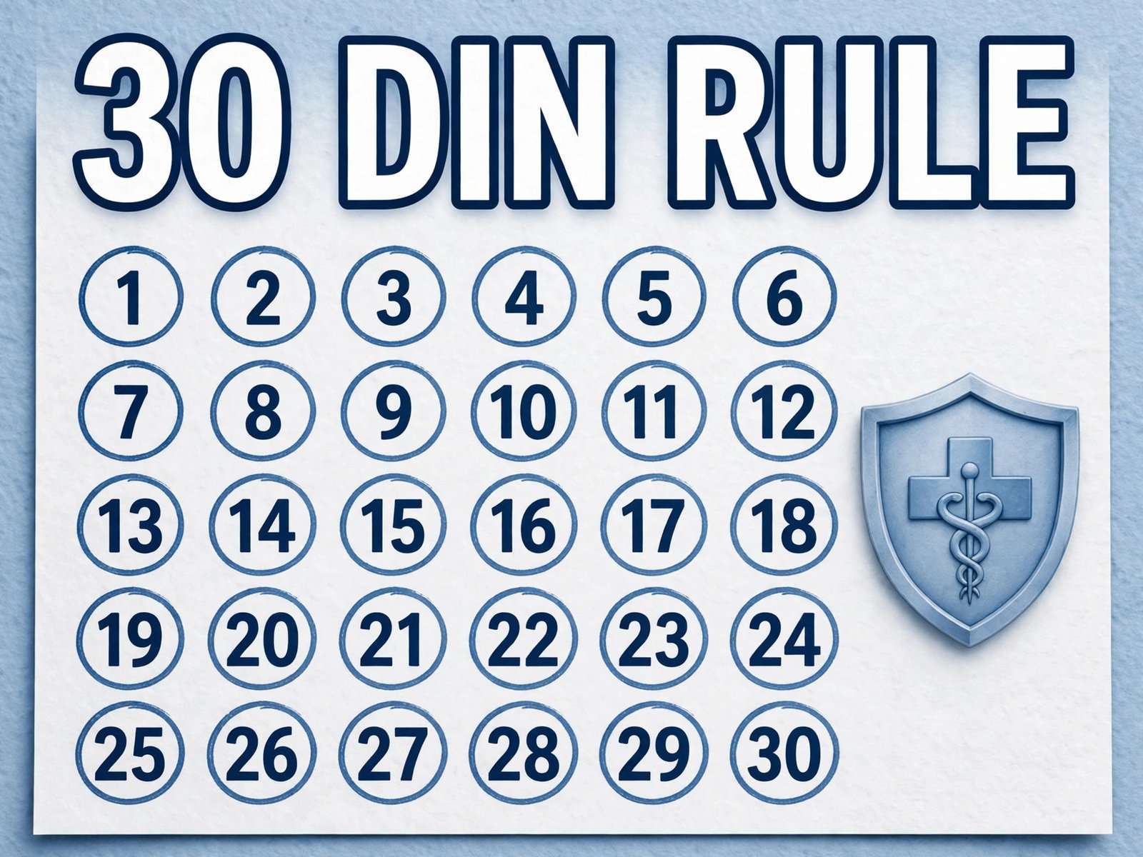 health insurance waiting period — 30 din rule calendar